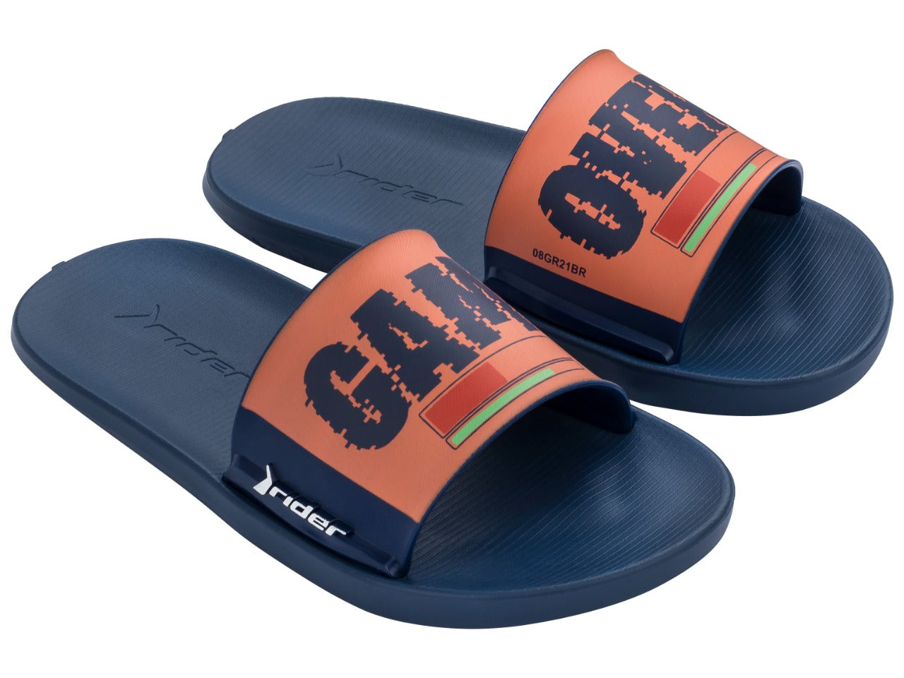 SANDALIAS RIDER SLIDE NIÑO GAME OVER Azul/Naranja, 35/36
