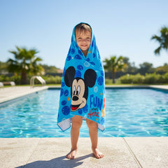 TOALLA TELARY CON CAPUCHA AZUL MICKEY
