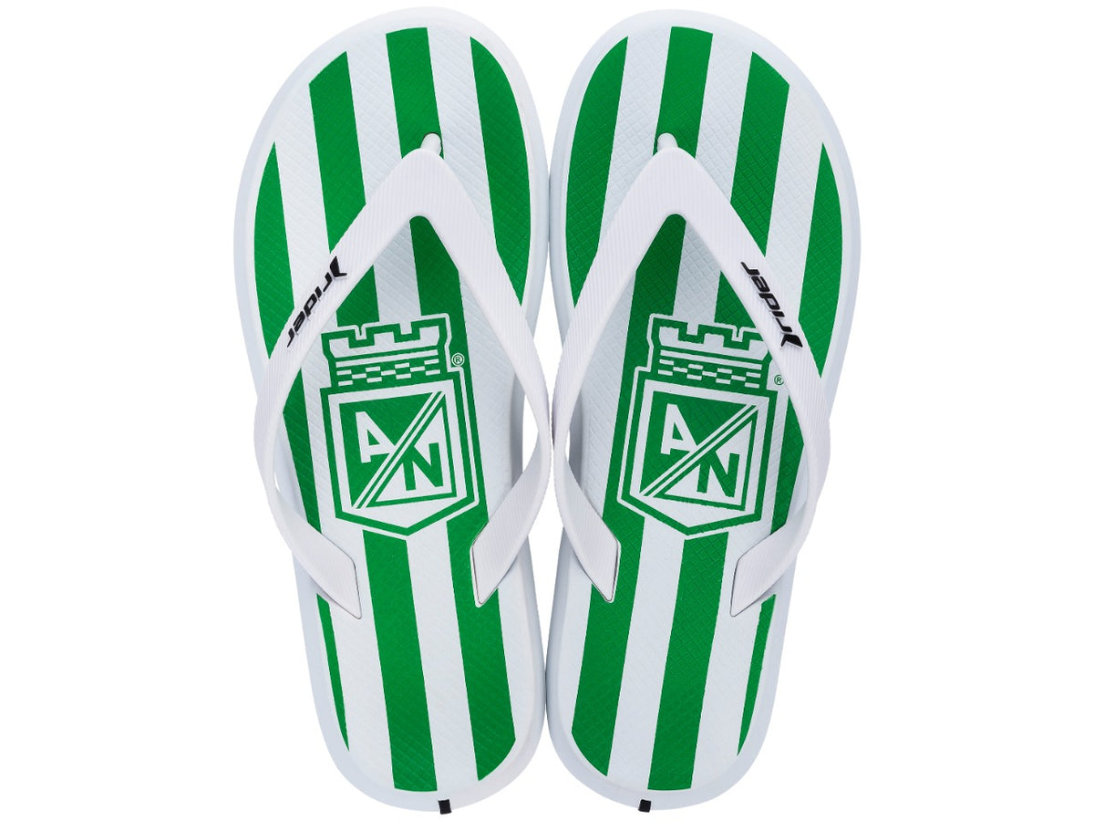 SANDALIAS RIDER ATLETICO NACIONAL HOMBRE Blanco/Verde, 43/44